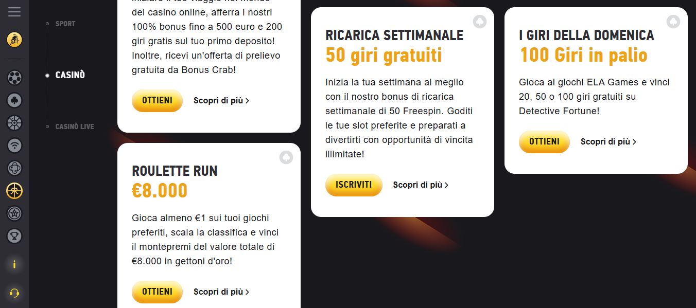 Visita la pagina promozioni e vinci giri gratuiti